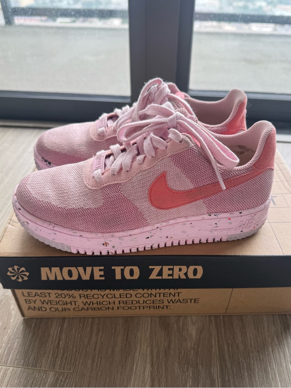 Nike Women’s Air Force 1 Low Crater Flyknit ‘Pink Glaze’ - Picture 8 of 12